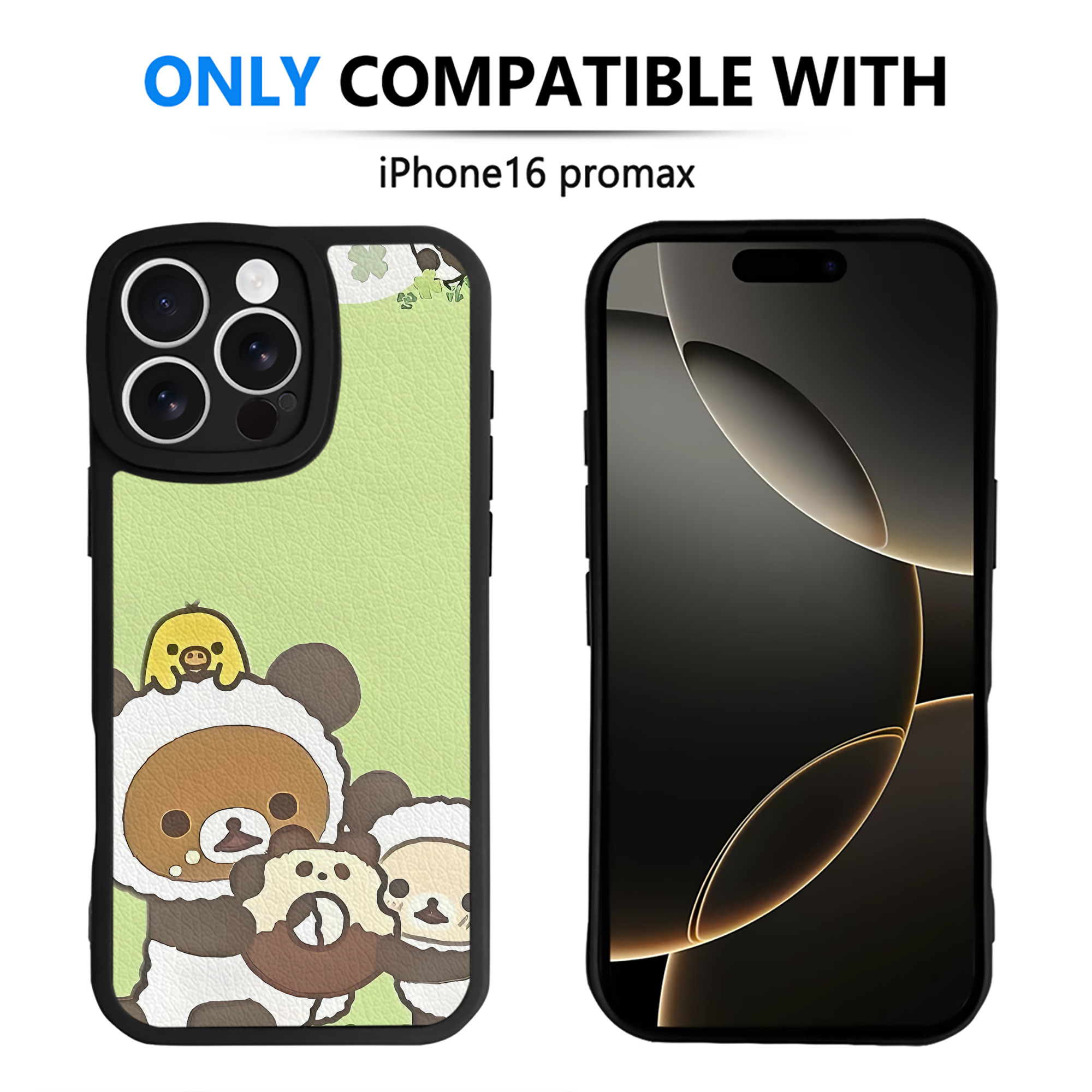 （画像用） リラックマ リラックマ キイロイトリ Rilakkuma Korilakkuma Kiiroitori 【iPhone 16シリーズ対応】シリコンスマホケース（レザー調） 材質：シリコン